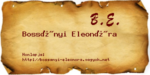 Bossányi Eleonóra névjegykártya